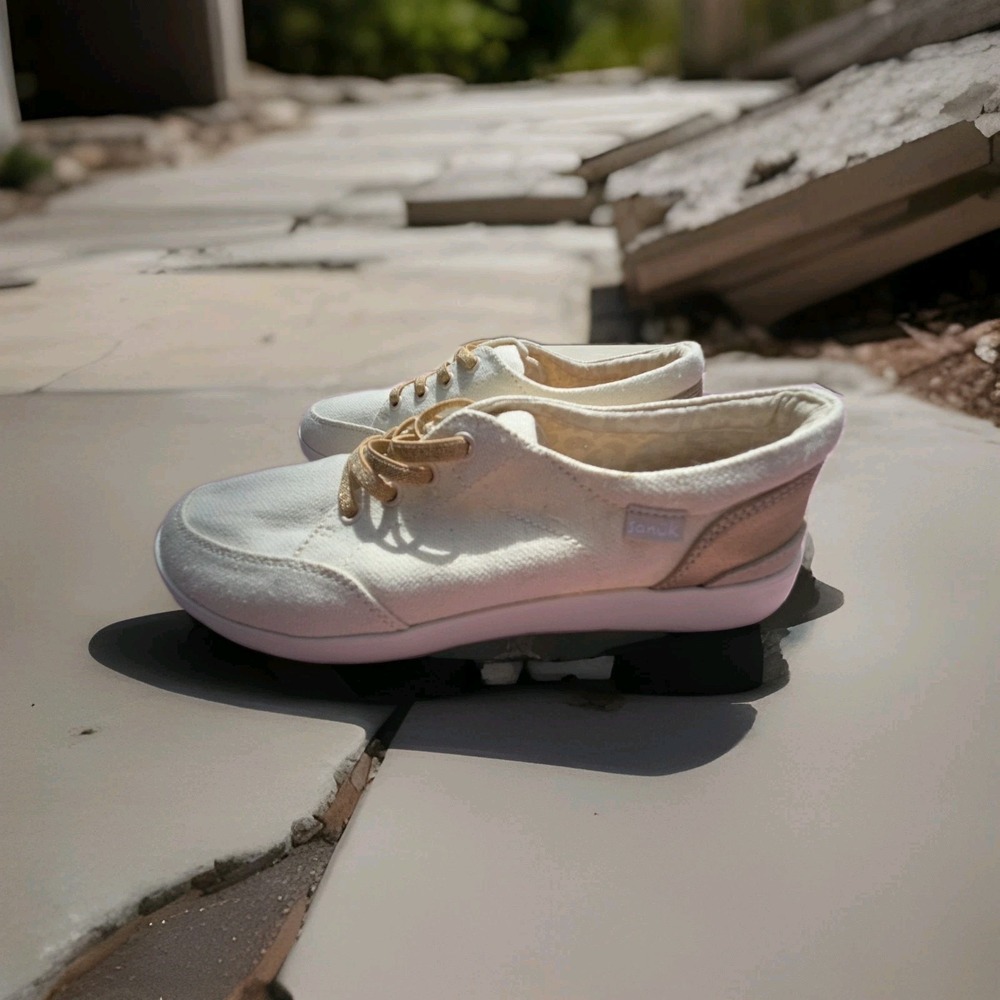 Sanuk Lido‎ Lite Glam Sparkle Women's Cream Size 7 - Picture 5 of 10